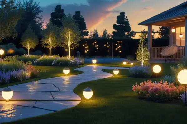 luminária solar de jardim